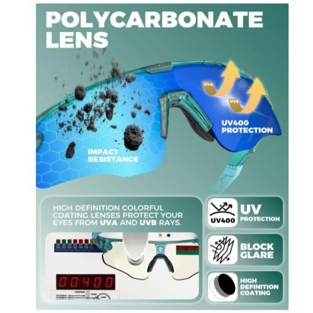 Cycling Glasses Photochromic UV Bike Sunglasses Blue Lens
